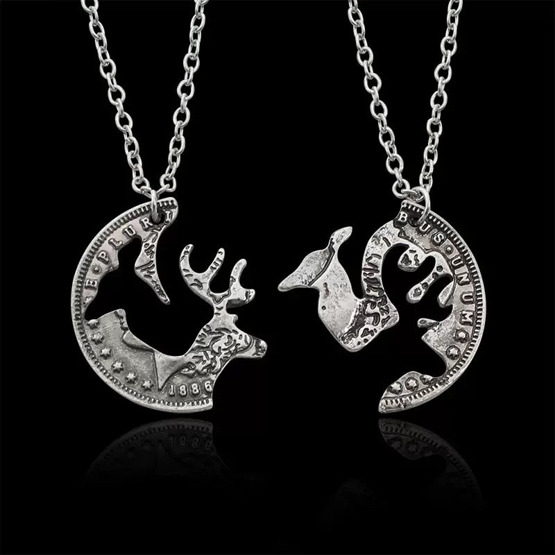 Two Besties 2-Piece Vintage Coin Deer