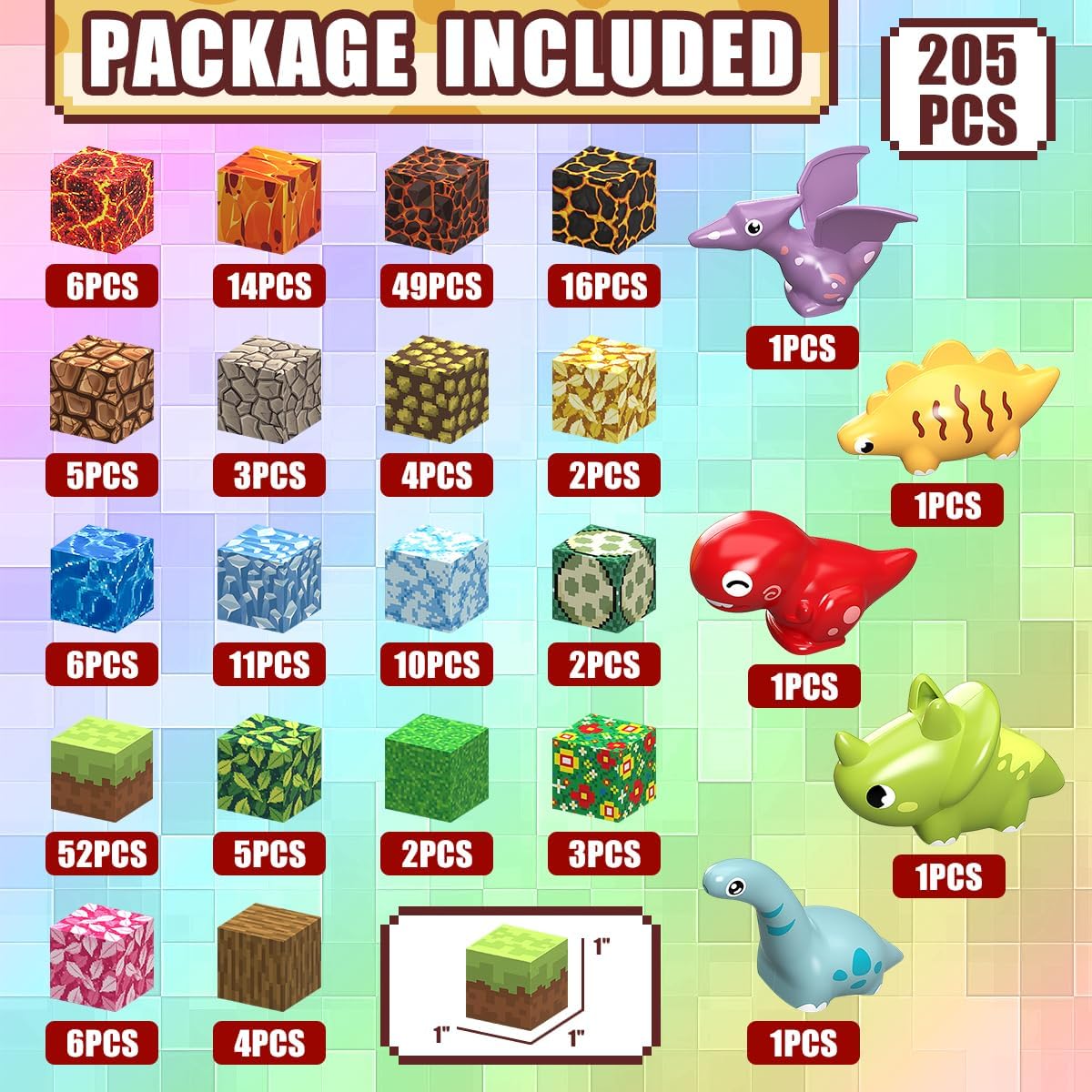 Magnetic Blocks Build 3D Dinosaur World