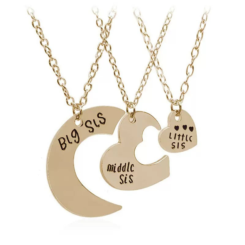 Three Besties "Big, Middle, Little Sis" Moon and Heart