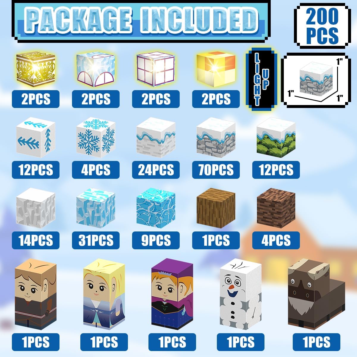 Magnetic Building Blocks--200pcs Frozen Theme
