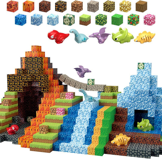 Magnetic Blocks Build 3D Dinosaur World