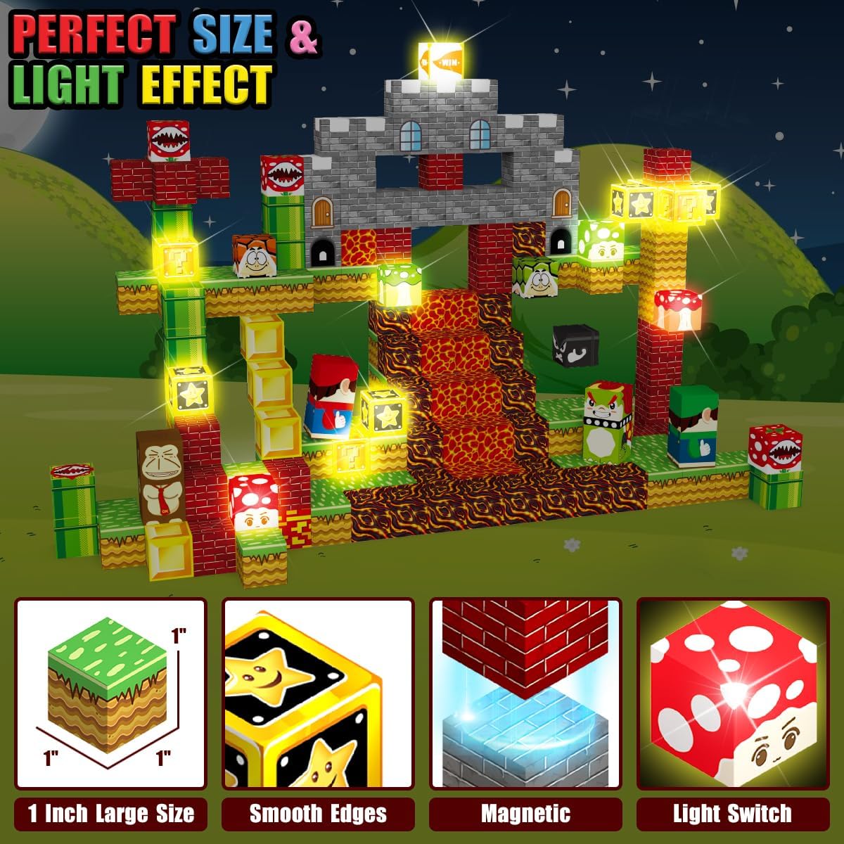 Magnetic Blocks Building Toys Game Adventure Theme