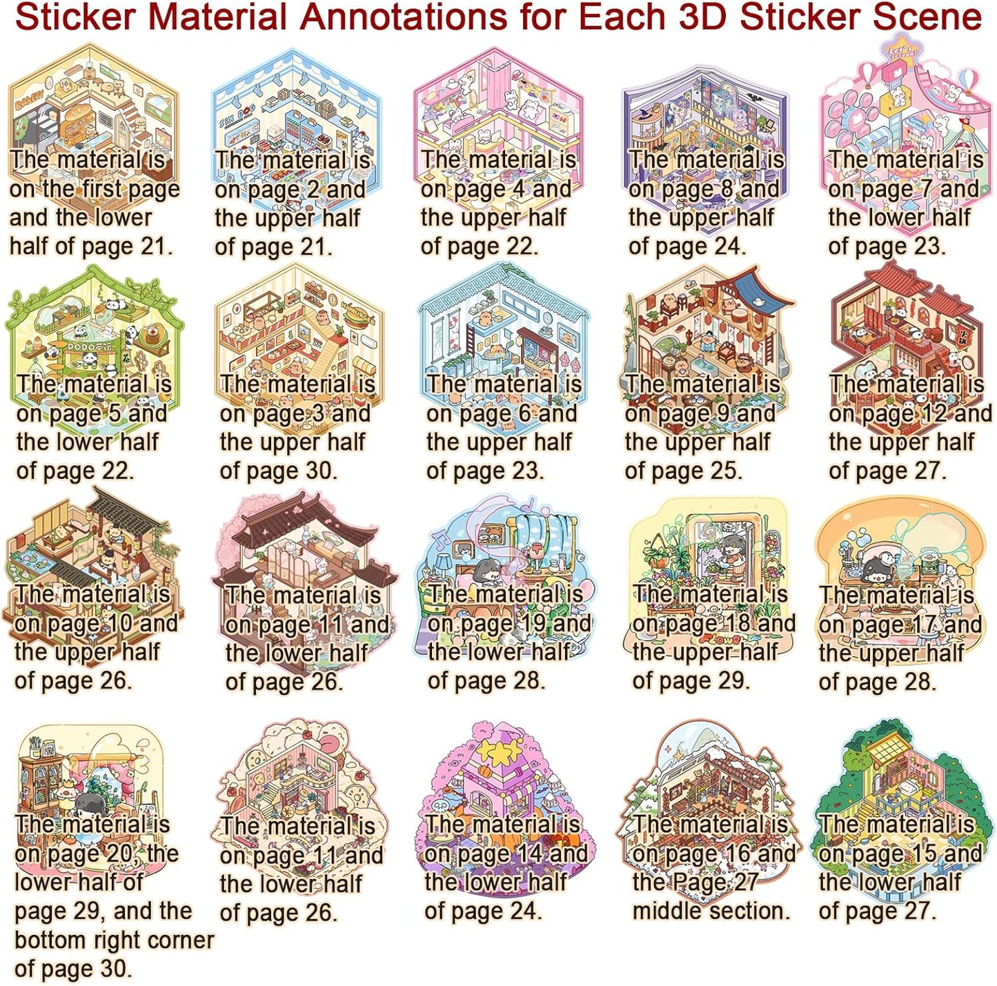 20 Sets DIY 3D Sticker